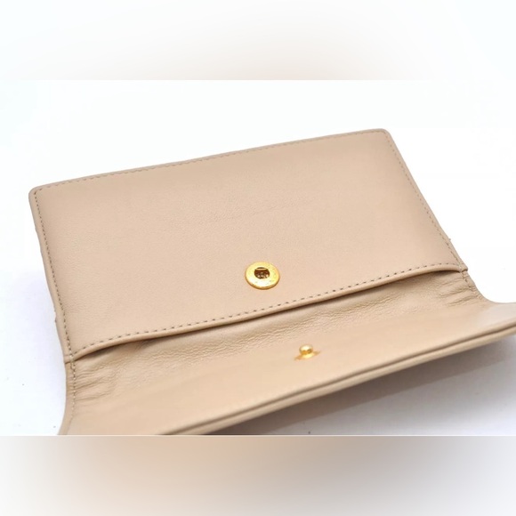 CHANEL Calf Skin Matelasse Vintage Pouch Purse Beige - Picture 14 of 16